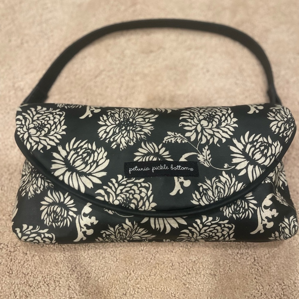 Petunia Pickle Bottom Monochrome Floral Shoulder Bag